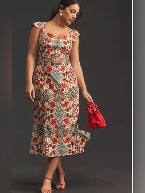Anthropologie Cecily Fit & Flare Sweetheart Dress – Size L NWT